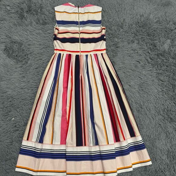 Kate Spade Striped Multicolor Sleeveless Dress Fit n Flare Size 00 - Picture 11 of 11